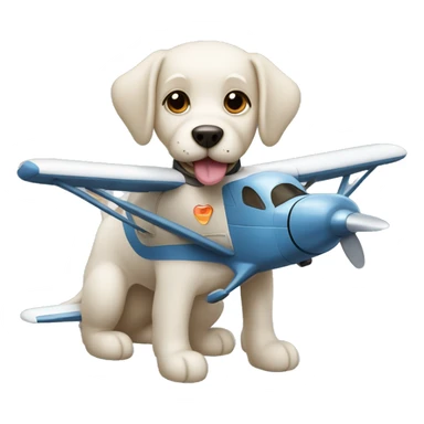 a dog that drives an airplane sticker