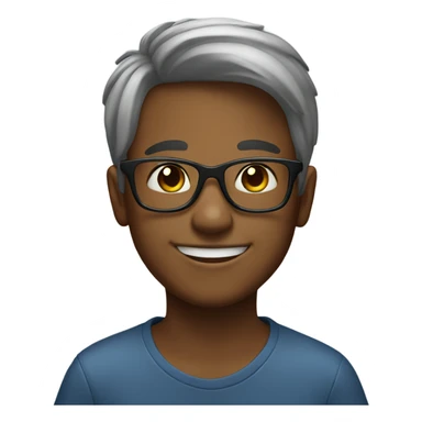 smiling boy with glasses indoors sticker