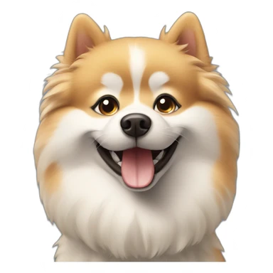Happy spitz dog sticker