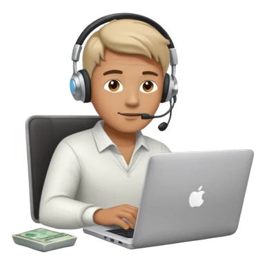 a guy making money online sticker