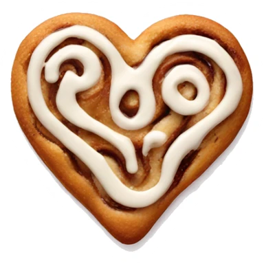 cinnamon roll cookie heart sticker