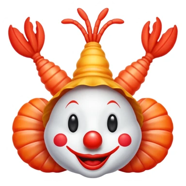 Shrimp upside down as a clown sticker