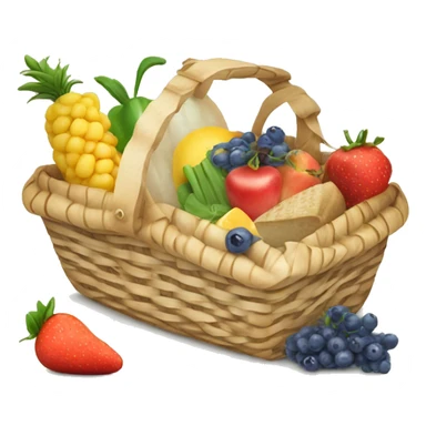 beautiful white picnic basket filled with romantic summer foods with a Summer Core sticker