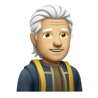 middle aged swedish man with  white and yellow hair sticker