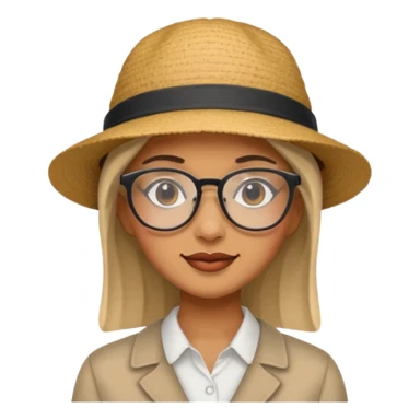 woman wearing hats and glasses sticker