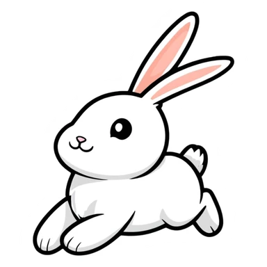 Bunny flying sticker