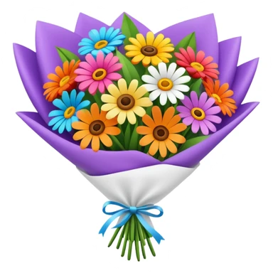 Bouquet Flower Wrap white sticker