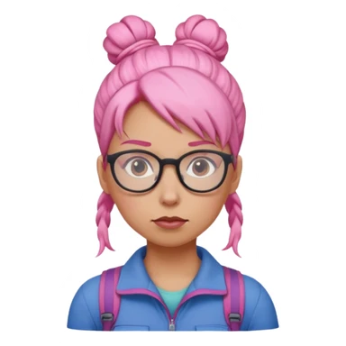climber woman with pink bun hair and glassess sticker