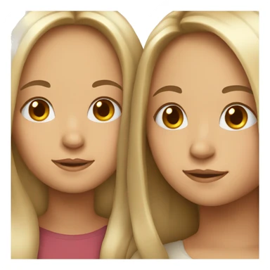 two girls with long hair sticker
