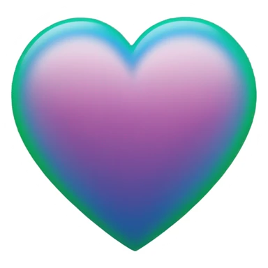 Green to blue ombré heart  sticker