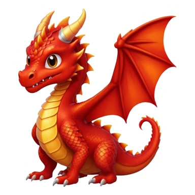 cute feisty red dragon sticker