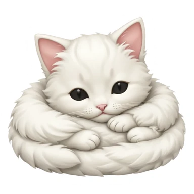 white kitten sleep sticker