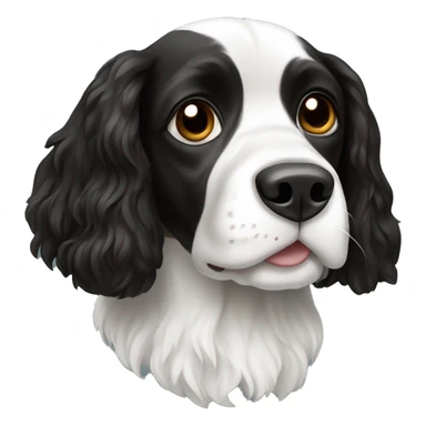 Black and white spaniel sticker