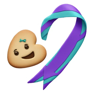 Purple teal Suicide awareness ribbon, heart cookie sticker