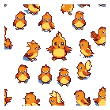 Torchic, the small orange fire-type chick Pokémon with yellow feathers on head and small beak sticker