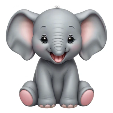 Cinematic Cute Yawning Baby Elephant Portrait Emoji, Head tilted slightly with a dramatic, wide-open yawn, showcasing a soft, downy gray hide with oversized drooping ears, round eyes barely open in drowsy contentment, Simplified yet irresistibly adorable features, highly detailed, glowing with a soft, cozy glow, high shine, relaxed yet expressive, stylized with a touch of gentle whimsy, bright and endearing, soft glowing outline, capturing the essence of a sleepy yet affectionate baby elephant, so drowsy it feels like it could stretch out of the screen and curl up for a nap! sticker
