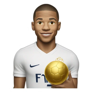 Mbappe with ballon d’or sticker