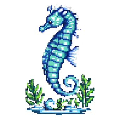 seahorse swimming sticker