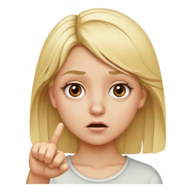 Blonde girl with face of disgust and pointing  sticker