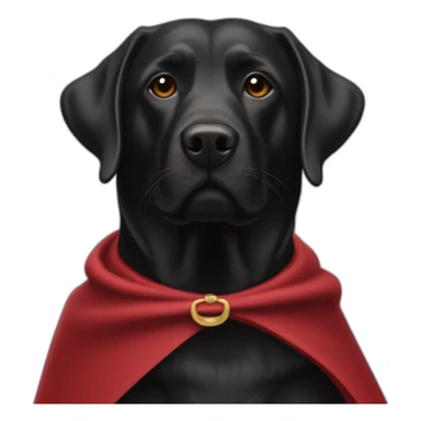 Un labrador noir qui vole dans le ciel avec une cape rouge sticker