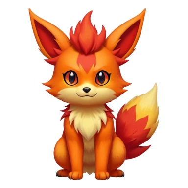 Cool cute edgy Quilava-Litten-Flareon-animal-creature-hybrid full body sticker