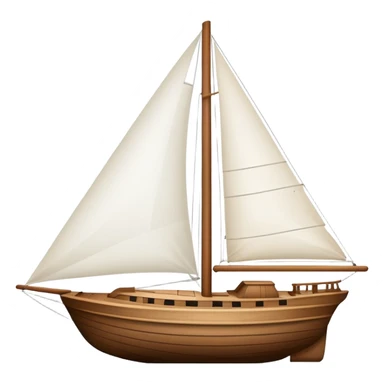 sailboat with visible rudder and white sails sticker