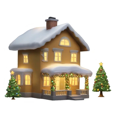 Christmas house with Christmas tree illuminated sticker