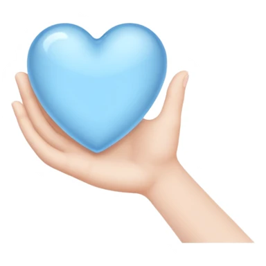 a pale blue heart in your hand  sticker