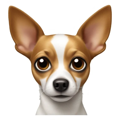 White and brown chihuahua jack Russel mix pointy ears  sticker