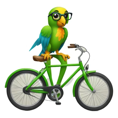parrot with glasses on bike sticker