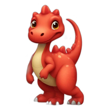 Cute red dinosaur sticker
