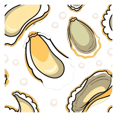 Pearls and oysters sticker