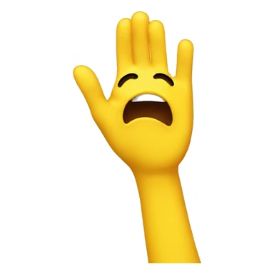 a hand emoji wiping sweat off of a yellow face emoji with an exhausted expression sticker