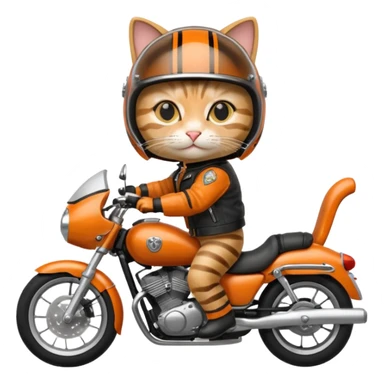 cat riding motorcycle sticker