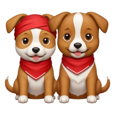 Dogs with red Bandannas sticker