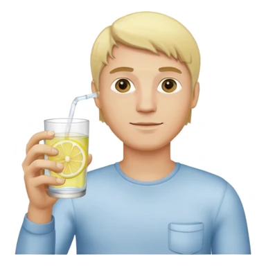 blonde man holding a glass of lemon water sticker