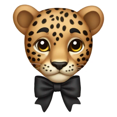 Leopard black bow sticker