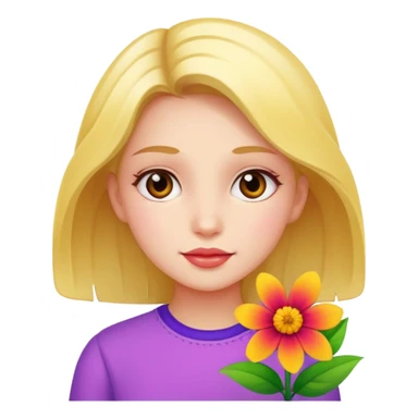 menina com flor sticker
