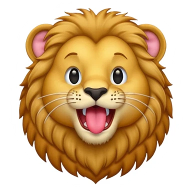 thirsty lion emoji without a body with tongue stuck out sticker