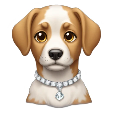 Perro con un collar de diamante sticker