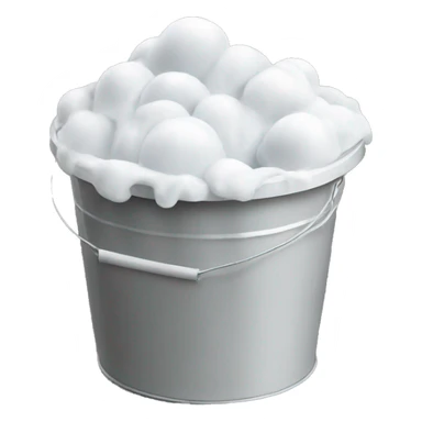 bucket full of white foam sticker