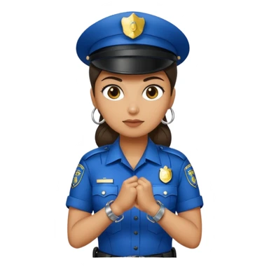 police woman with hand cuffs sticker