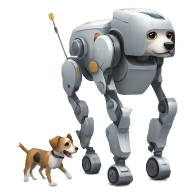ROBOT strolling with a dog sticker