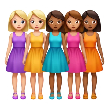 A group of 5 girls sticker