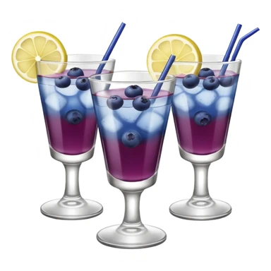 4 shotglasses with blueberry lemon drop in them  sticker