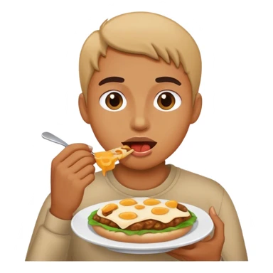 Robber eating food sticker
