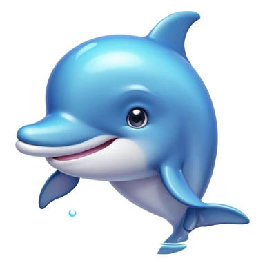 Cinematic Huggable Dolphin Portrait Emoji, Embracing a cuddly, rounded form with a soft, inviting silhouette and a gentle, warm smile, featuring smooth, glossy skin and large, endearing eyes that sparkle with affection, Simplified yet irresistibly adorable features, highly detailed, glowing with a tender, pastel aquatic glow, high shine, comforting and delightful, stylized with an air of plush marine lovability, soft glowing outline, capturing the essence of a super cute dolphin that seems as if it could be hugged into your heart! sticker