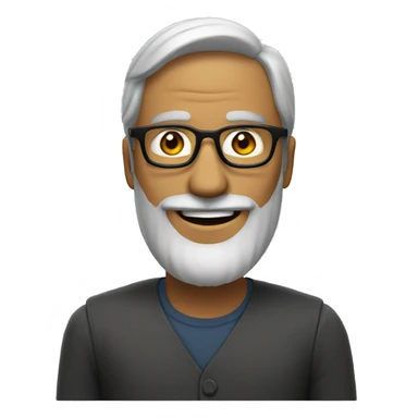 The man in the papakha and with a beard is smiling. He is wearing glasses. sticker