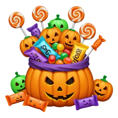 Halloween candies and candy bags sticker