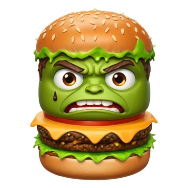 Burger head hulk sticker